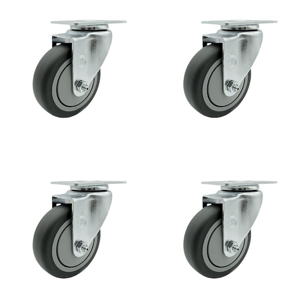 FG25656 Rubbermaid Cube Utility Truck Quiet Replacement Swivel Caster , 4PK